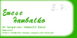 emese hambalko business card